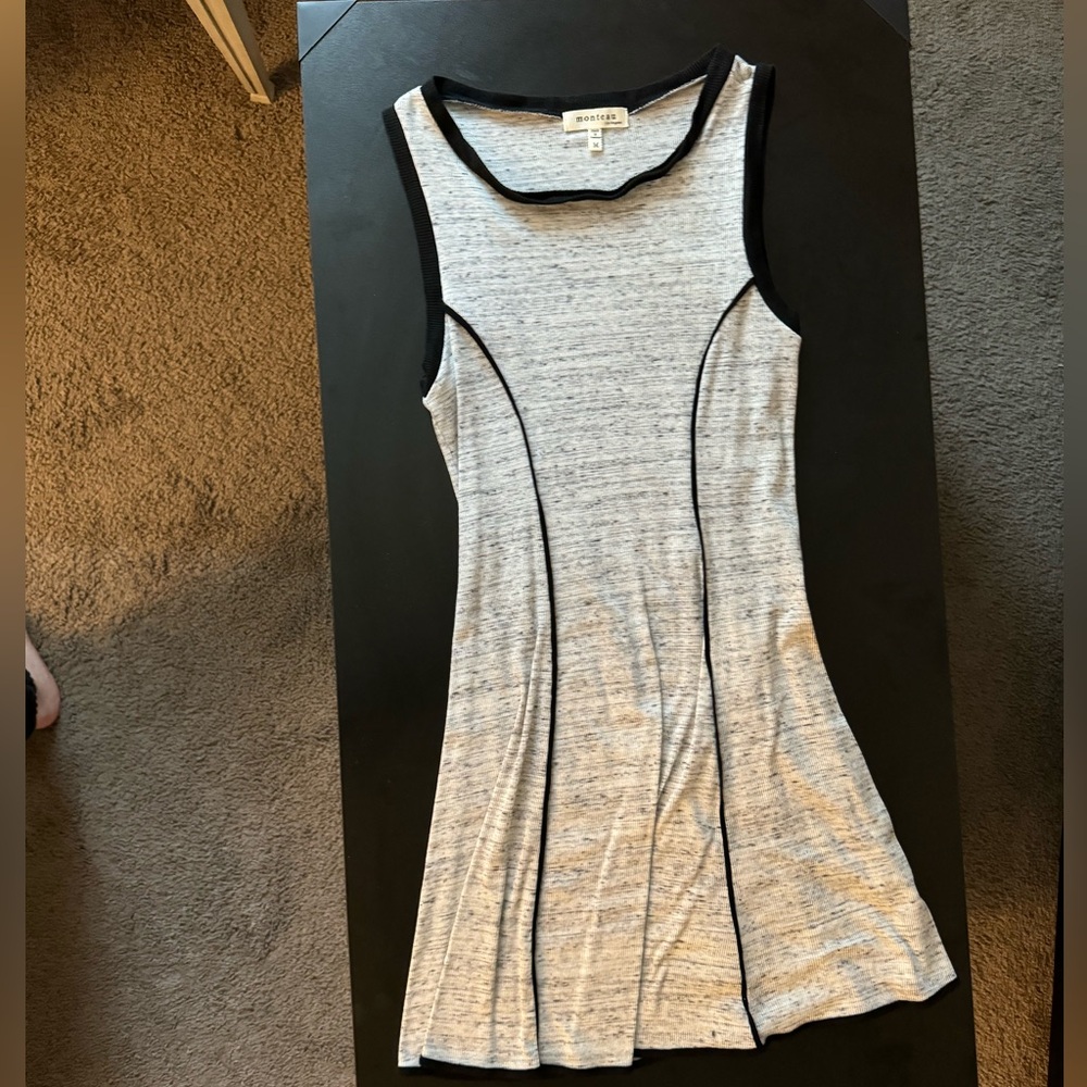 Monteau: grey and black t-shirt tank dress, M
